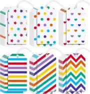 60 Pcs Paper Gift Tags Blank Gift Tags with String Party Favor for Wedding Birth