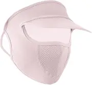 [FBIEE88TR] Balaclava Face Mask, Women Face Cover Ice Silk Sun Hats Mask UV Protection Breathable Full Head Mask Cap for Cycling Outdoor(Light Pink)