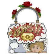Dolce & Gabbana Oops Blue Cherub Roses Top Handle
