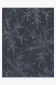 275' x 365' | Machine Washable Runner Rug | Kid & Pet Friendly | Indoor Rug | Snowflake Navy Flatwoven Rug | Ruggable