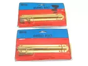 NEW! LOT OF (2) GUARD BRASS FINISH 6" BARREL BOLT, 90060