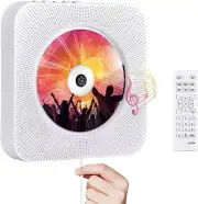 Wall-Mountable Bluetooth CD Player Boombox - FM Radio, Remote, Aux, Headphone