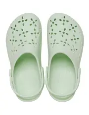 [Crocs] Classic Floral Cut Out Clog in Jade Tint