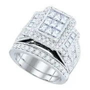 3 CTW-Diamond INVISIBLE BRIDAL SET