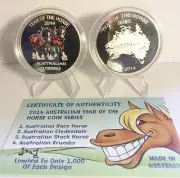 2014 Year Of The Horse "Aust Clydesdale" 1 Oz Coin C.O.A. LTD 1,000 (No Tin)