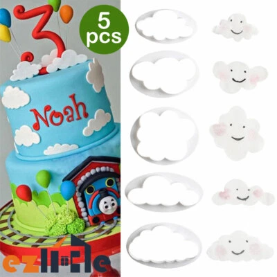 5Pcs Cookie Clouds Cutters Fondant Cake Cutter Baking Biscuit Decorating Mould
