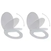 Toilet Seats with Soft Close Lids 2 pcs Plastic White vidaXL