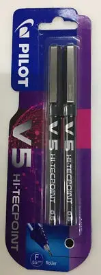 PILOT V5 HI-TECPOINT Liquid Ink Rollerball Pen (Pack of 2) Free Postage