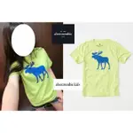 A&F ABERCROMBIE&FITCH BOY LOGO GRAPHIC TEE 大麋鹿貼布圓領短袖T-亮綠