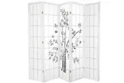 Zen Garden Room Divider Screen White 5 Panel