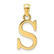 14k Yellow Gold Polished Letter S Pendant