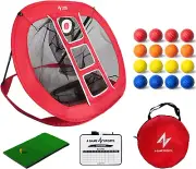 Golf Chipping Net Pop up Golf Chipping Net with Mat - Golf Practice Nets for Bac