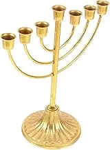 HOOTNEE Jewish Candle Holder Ornaments 7-arm Candlestick Decor Tealight Holder Decor Hanukkah Candle Stand