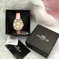 在飛比找PopChill優惠-[二手] COACH玫瑰金粉色牛皮革水鑽石英女錶/附原廠錶盒