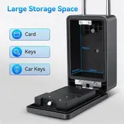 Bluetooth Fingerprint Password Key Lock Box Waterproof Wall Mounted Door Hanging Safe Deposit Box f Black