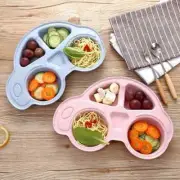 1 x Wheat Straw Dinner Plate - Non-Toxic, BPA Free - Car Shape