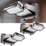 250W LED Wall Pack Lights, 360° Adjustable Panel with Dusk to Dawn Photocell,...