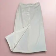 Topshop Women's US Size 8 Ivory Maxi A Line Front Slit Skirt