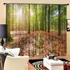 Dry Deciduous Forest 3D Curtain Blockout Photo Printing Curtains Drape Fabric