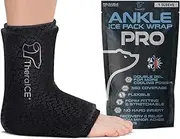 TheraICE Ankle Ice Pack Wrap PRO for Swelling, Reusable Ankle Ice Pack for Sprained Ankle Injuries, Cold Therapy, Plantar Fasciitis Relief, Achilles Tendonitis, FocusZones for Extra Cooling & Pressure
