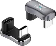 Duttek 180 Degree Angle USB Type C Adapter 2 Pack, U Shape USB C Male to USB C Female Adapter, U Shape USB C Extender Connector 20Gbps Support 4K@60HZ Video for Steam Deck, Switch, Tablet, Laptop