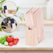 WOOD KNIFE HOLDER Knives Storage Shelf Rack Box Organizer Household Kitchen Tool