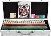 American Style Mahjong Set - Selected Healthy Production,Multiple Colors,Complete Accessories, Majong Set Mah Jong Mah Jongg Sets Majiang (3cm*2.3 cm*1.3 cm),Beige