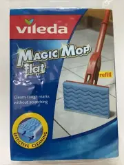 Vileda Magic Mop Flat Refill Cleans Tough Marks No Scratch Easyfit Replacement