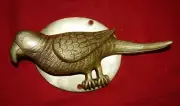 Parrot Sparrow Shape Door Knocker Handmade Brass Pigeon With Oval Base Bell RD76