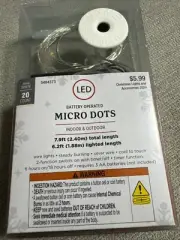 LED Battery Operated Micro Dots Indoor And Outdoor Warm White 20 Count