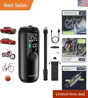Rechargeable Tire Pump with Digital Gauge - Fast Inflation & Auto-Off Safety