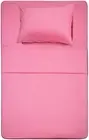 3 Piece Bed Sheet Set (Twin,Peach Pink) 1 Flat Sheet,1 Fitted Sheet and 1 Pillow