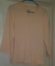 Hasting & Smith Womens Shirt Top Blouse Size L Large Peach NEW