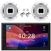 JVC KW-M695BW Single-DIN Radio, 2x 6.5" 450W Max 2-Way Marine Component Speakers