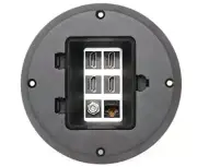 RiteAV 4 Port HD 1 Coax Cable TV- F-Type 1 Cat6 Ethernet Floor Box Black