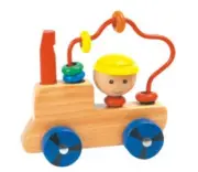 Train Wire & Beads Wooden Toy New