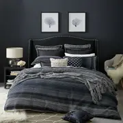 Private collection Laurence Navy Duvet Doona Quilt Cover Set - King Size