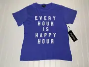 WILDFOX KeKe T- Shirt EVERY HOUR IS HAPPY HOUR TEE Small NEW