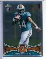 Topps 2012 Chrome Football Card #38 Lamar Miller Rookie Miami Dolphins