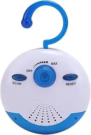 Mini Shower Radio, AM FM Radio Waterproof, Portable Battery Powered Radio with Hook, Built in Speaker, for Bathroom Shower