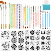 58Pcs Mandala Dotting Tools Painting Kit with Brushes, Trays, and Stencils