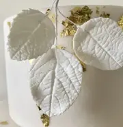 White Rose Leave Spray Sugar flower wedding birthday cake decoration topper