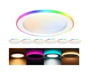CLOUDY BAY [6 Pack] 6 Inch Smart LED Recessed Ceiling Light with RGB Back Lig...