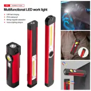 USB Rechargeable LED COB Work Light Inspection Lamp Torch Magnetic Flashlight