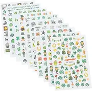 MERRYHAPY Delicate Festival Nail Art Stickers 10 Sheets Patrick's Day Nail Decal Shamrock Sticker