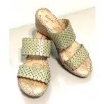 面交可議價‼️KIMO德國品牌手工氣墊鞋 花草底綠色雕刻鏤空涼鞋
