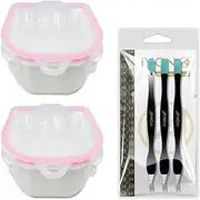 IVON 2pcs Nail Soaking Bowl & 3pcs Cuticle Pusher, Soak Off Gel Polish Remover Manicure Bowl and Rubble Tip Cuticle Pusher