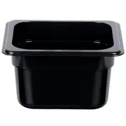 12 PACK 1/6 Size BLACK Plastic Steam Prep Table Food Pan 4" Deep Polycarbonate