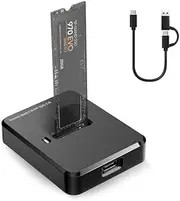 Hard Drive Docking Station, M.2 Dual Protocol NVME & SATA Docking Station, USB 3.1 Gen2 Connector for M-Key/B+M Key, Solid State SSD External Mobile Hard Drive Box Socket for 2230 2242 2260 2280 SSD