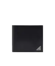Prada Logo Plaque Bifold Wallet One size black